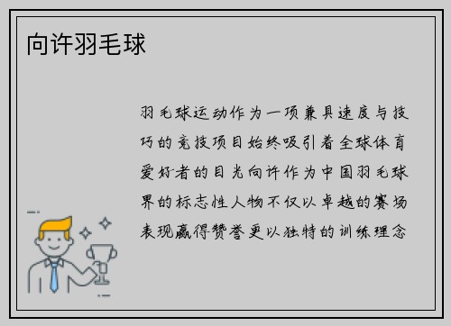 向许羽毛球